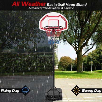 Adjustable Basketball Hoop, Portable Fillable Base, 2 Nets
