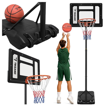 Nastavitelný basketbalový koš s deskou a míčem