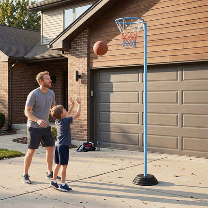 Adjustable Basketball Hoop with Fillable Base, 105-255 cm