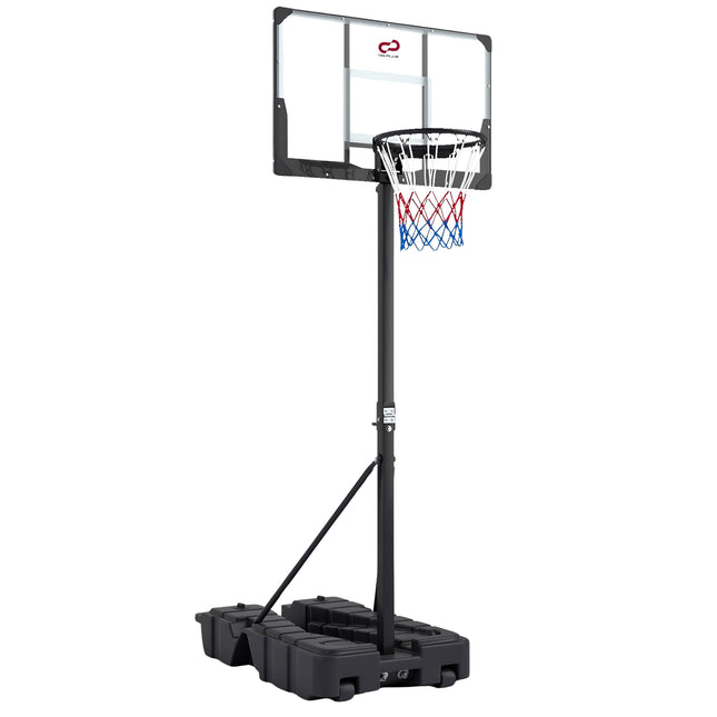Adjustable Basketball Hoop with Wheels & Storage