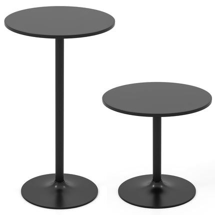 Adjustable Bistro Table Set – 2 Heights, 60 cm Diameter, Black