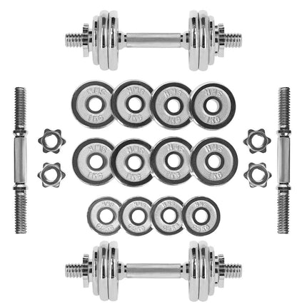 Adjustable Chrome Dumbbells with Case, 15kg