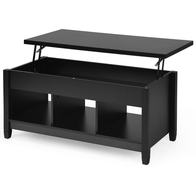Nastavitelný konferenční stolek s úložným prostorem, černá, 104.5x49x48-62.5 cm