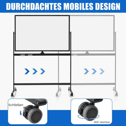 Nastavitelná oboustranná magnetická tabule 120x80 cm