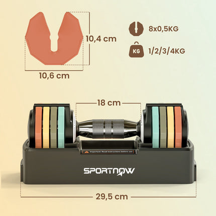 Nastavitelná sada činek 1-5 kg s rychlým výběrem zátěže