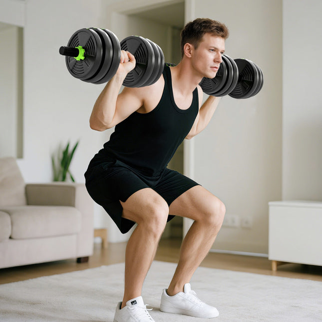 Nastavitelná sada činek 20KG – domácí posilovna 3 v 1