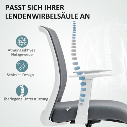 Nastavitelná ergonomická síťovaná kancelářská židle s podnožkou
