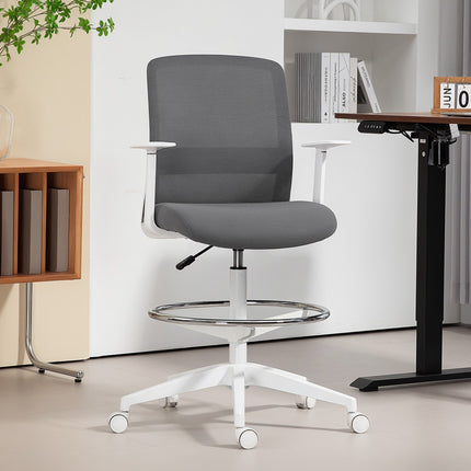 Nastavitelná ergonomická síťovaná kancelářská židle s podnožkou