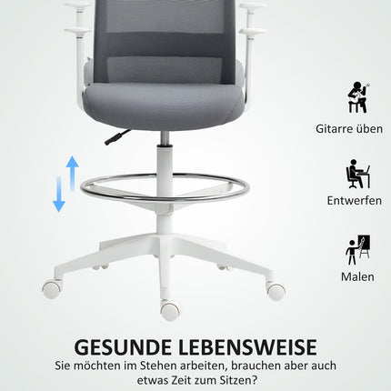 Nastavitelná ergonomická síťovaná kancelářská židle s podnožkou