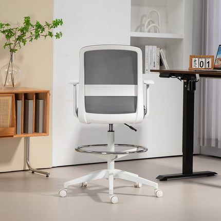 Nastavitelná ergonomická síťovaná kancelářská židle s podnožkou