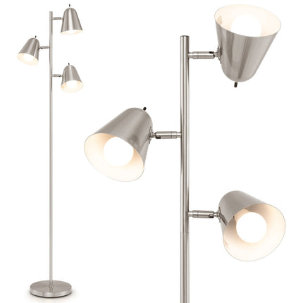Nastavitelná stojací lampa se 3 LED žárovkami, otočná stínidla 360