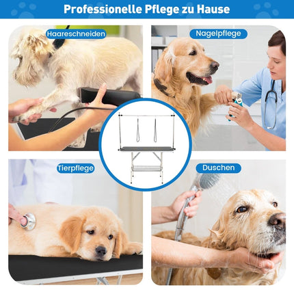 Adjustable Folding Pet Grooming Table with Non-Slip Surface