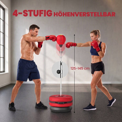 Adjustable Freestanding Punching Bag Set with Gloves & Pump
