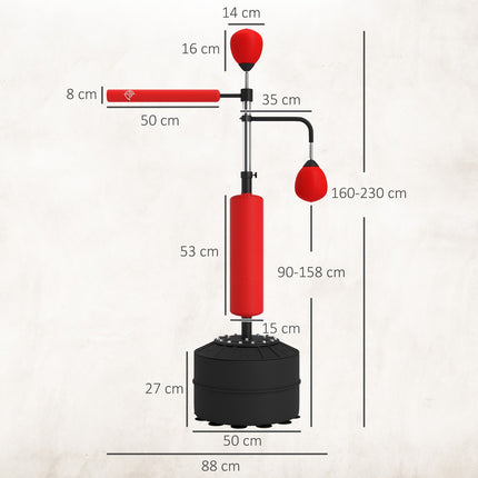 Nastavitelný samostatně stojící stojan na boxovací pytel, 160-230 cm