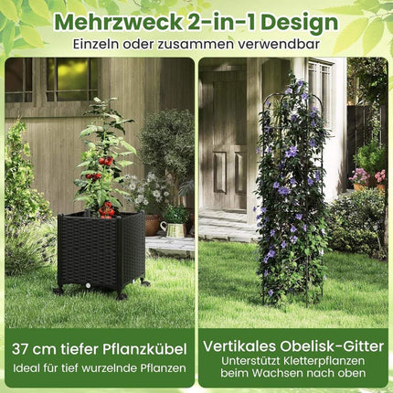 Nastavitelná zahradní treláž s truhlíkem na kolečkách