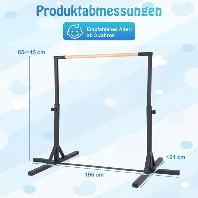 Nastavitelná dětská gymnastická hrazda, 85-145 cm, nosnost 65 kg