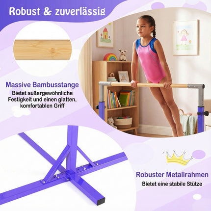 Nastavitelná dětská gymnastická hrazda, 85-145 cm, fialová