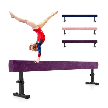 Nastavitelná gymnastická kladina, 226 cm, 3 výšky, fialová