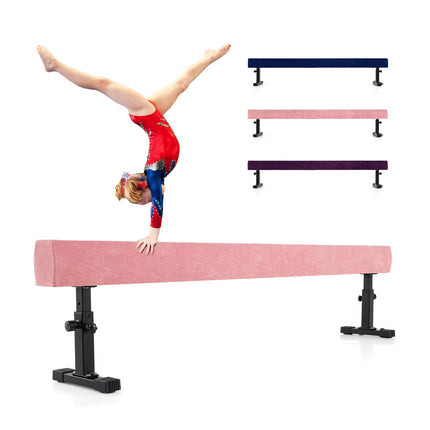 Nastavitelná gymnastická kladina, 226 cm, růžová, 3 výšky