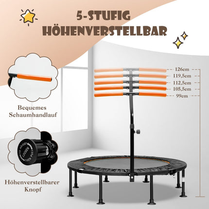 Verstellbarer Griff, Minitrampolin, faltbar, 117 cm, Orange