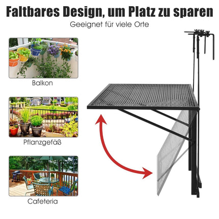 Nastavitelná závěsná kovová police – 5 výšek, 60.5 x 48 cm, černá