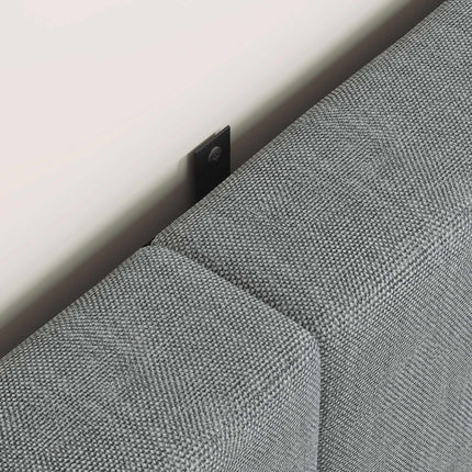 Nastavitelné čelo postele s kovovými nohami, vzhled lnu, 160 cm, šedá