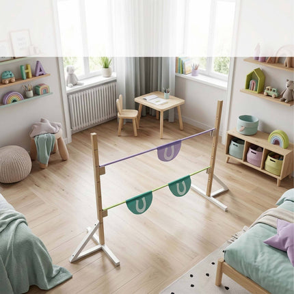 Nastavitelná překážka pro hobby horse s dřevěnými tyčemi