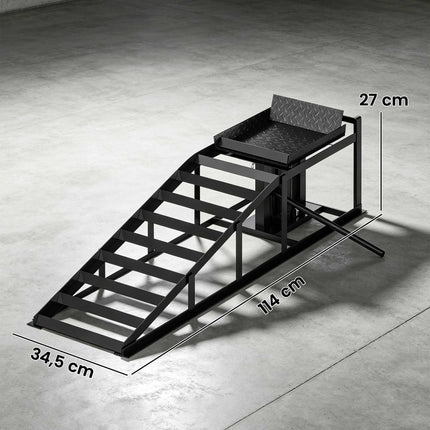 Adjustable Hydraulic Car Ramps Set, 3 Ton Capacity, 23–32.5 cm Height