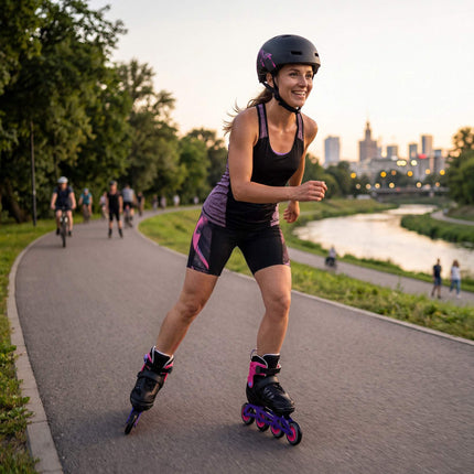 Adjustable Inline Skates, Pink, Size L 39-42, ABEC 7