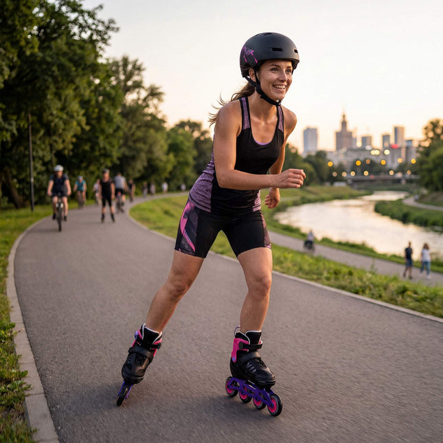 Verstelbare inline skates, roze, maat L 39-42, ABEC 7