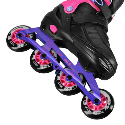 Adjustable Inline Skates, Pink, Size L 39-42, ABEC 7