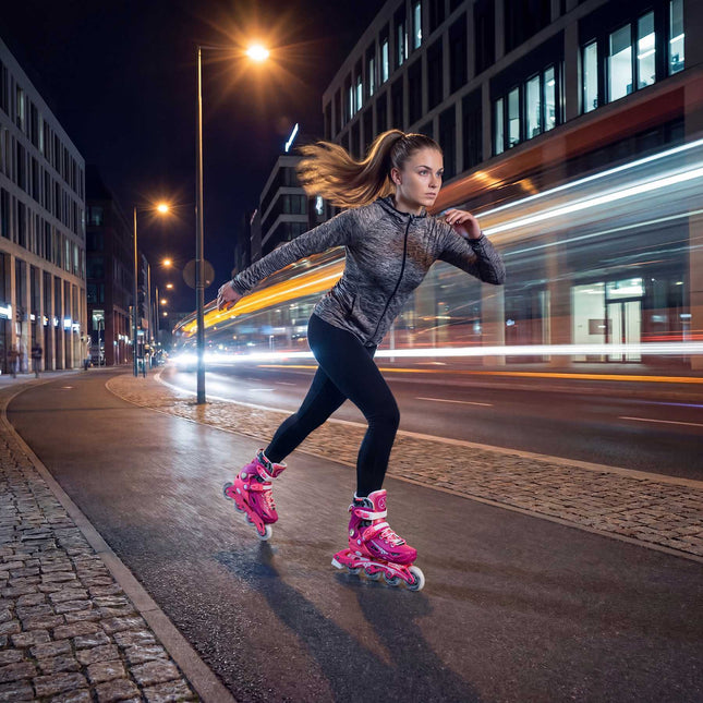 Verstelbare inline skates, roze, maat M 35-38