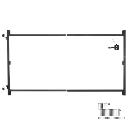 Adjustable Iron Gate Frame Kit, 60–96 In, Anti-Sag Latch