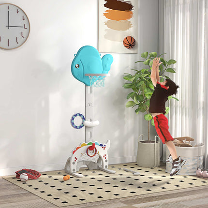 Adjustable Kids Basketball Hoop Set, 5-in-1 Indoor Outdoor Fun
