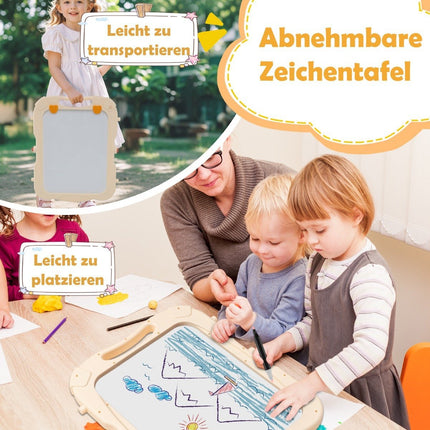Adjustable Kids Easel with Whiteboard & Chalkboard