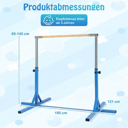 Nastavitelná dětská gymnastická hrazda, 85-145 cm, nosnost 65 kg