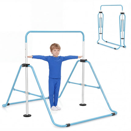 Nastavitelná dětská gymnastická hrazda, skládací, 90-130 cm, modrá