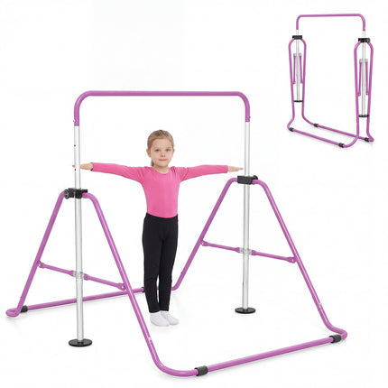 Nastavitelná dětská gymnastická hrazda, skládací, 90-130 cm, fialová