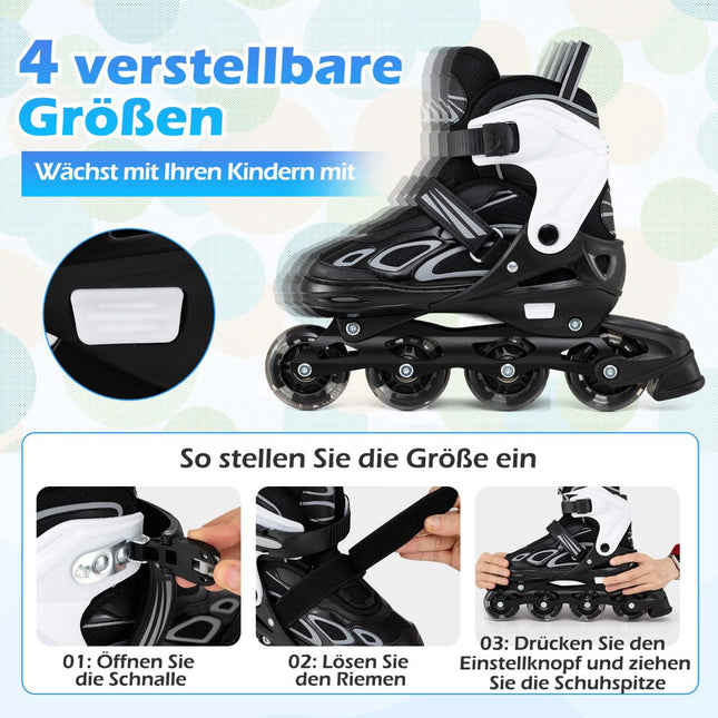 Verstelbare inline skates voor kinderen met verlichte wielen, EU 37-41