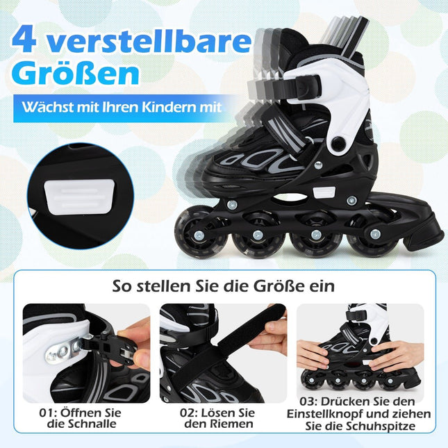 Verstelbare inline skates voor kinderen met verlichte wielen, maat M (EU 32-36)