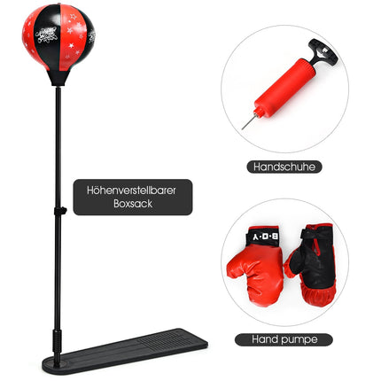 Nastavitelná dětská boxovací hruška s rukavicemi, 85-130cm