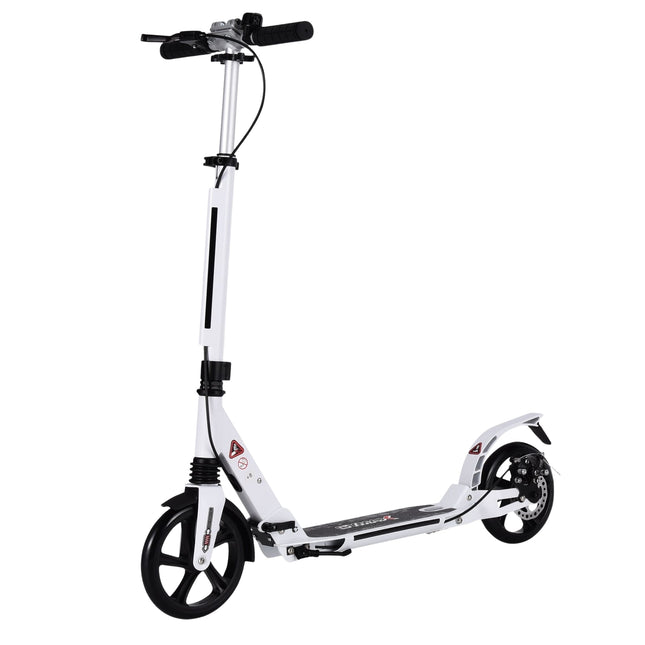 Adjustable Kids Scooter, Foldable with Bell & Strap, White