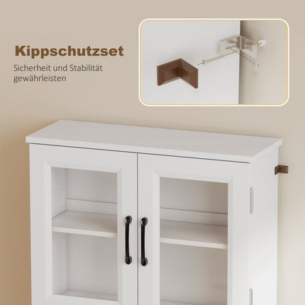 Nastavitelná kuchyňská skříňka, MDF, akrylová dvířka, bílá