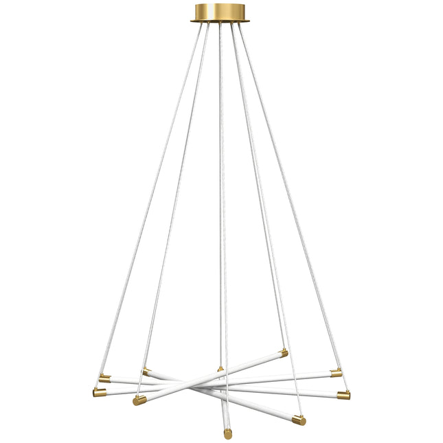 Adjustable LED Ceiling Light, 50W, 5 Tubes, Gold/White