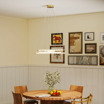 Verstellbare LED Deckenleuchte, 50W, 5 Röhren, Gold/Weiß