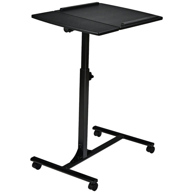 Nastavitelný stolek na notebook na kolečkách, 64x45x71-93 cm, černá