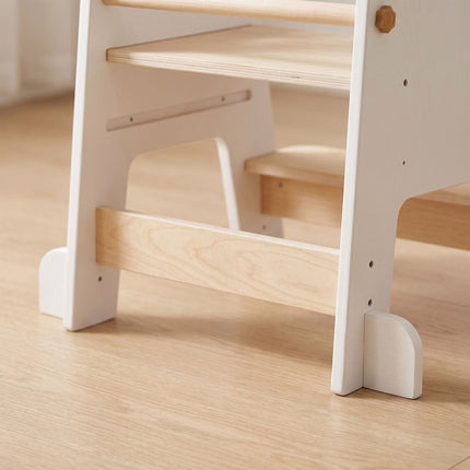 Nastavitelná učící věž s hvězdičkovým designem, bílá