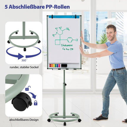 Nastavitelná magnetická tabule na kolečkách s příslušenstvím