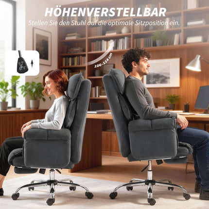 Nastavitelná kancelářská židle s bederní opěrkou a opěrkou nohou