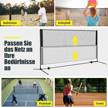 Nastavitelná venkovní badmintonová síť se stojanem, černá